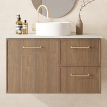 Hamilton 900mm Wall Hung Single Vanity with Solid Surface Countertop